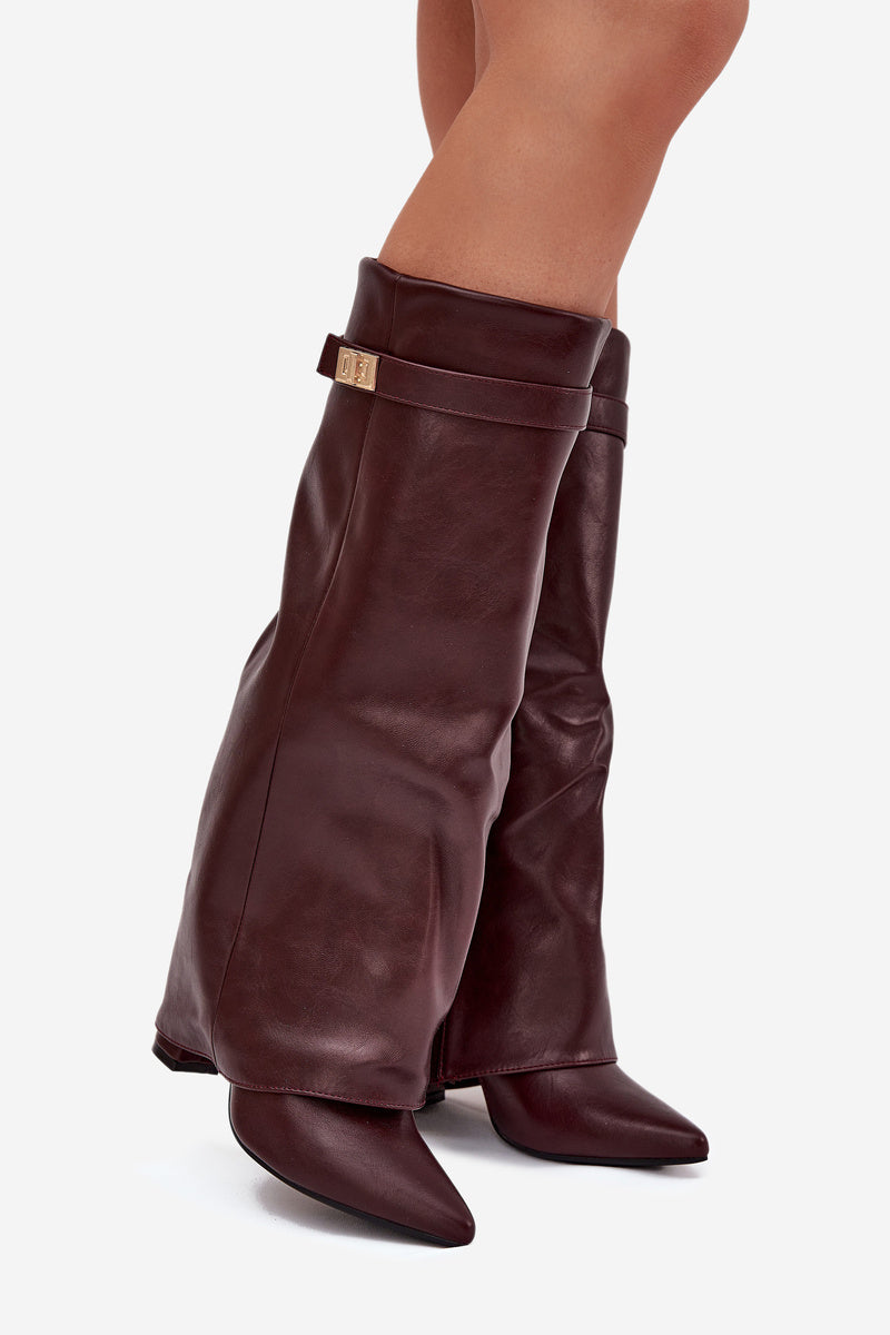 Botas de cuero Lavista altura de la rodilla - Burdeos