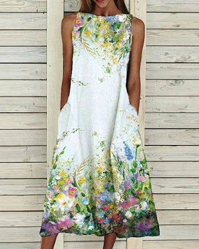 Zoey - Ladies summer midi dress with floral pattern