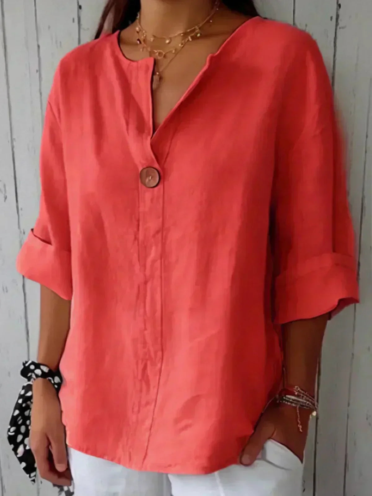 Lila - Casual V-Neck Blouse