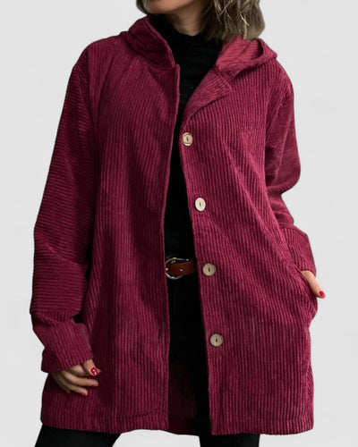 Audrey - Cozy Corduroy Hooded Jacket