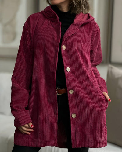 Audrey - Cozy Corduroy Hooded Jacket