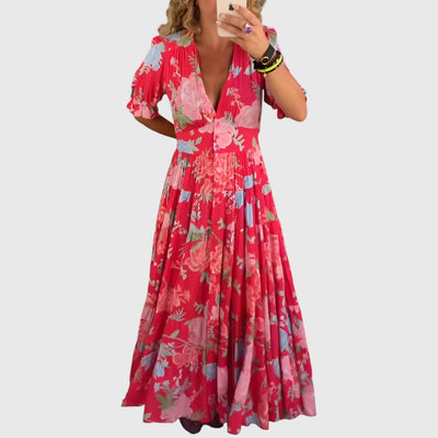 Penny - Floral print V-neck pocket dress