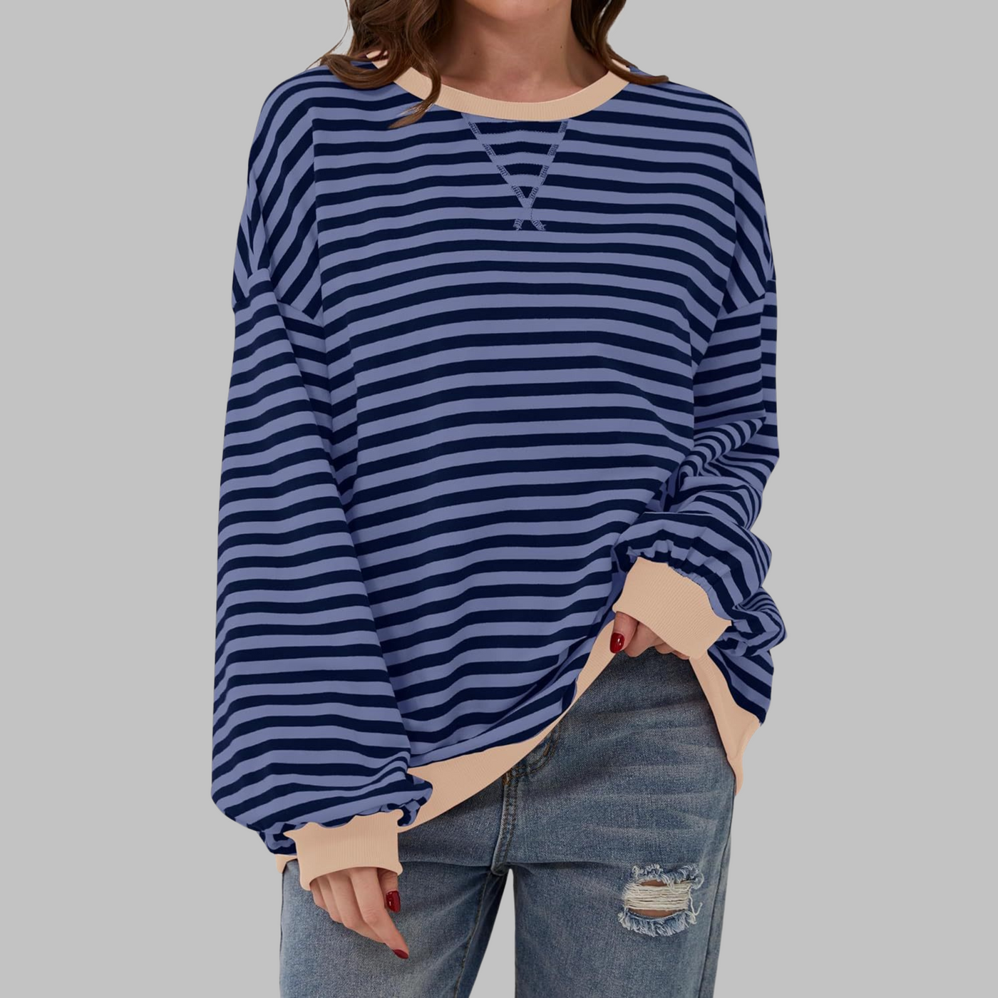 Chare - Casual Striped Sweatshirt