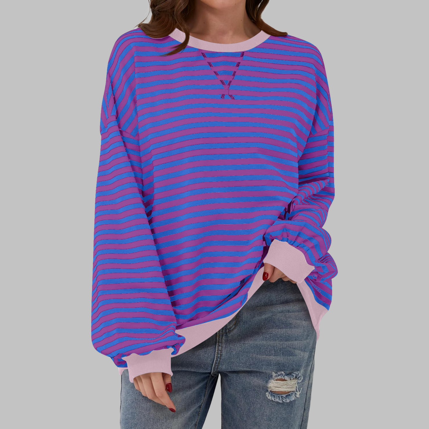 Chare - Casual Striped Sweatshirt
