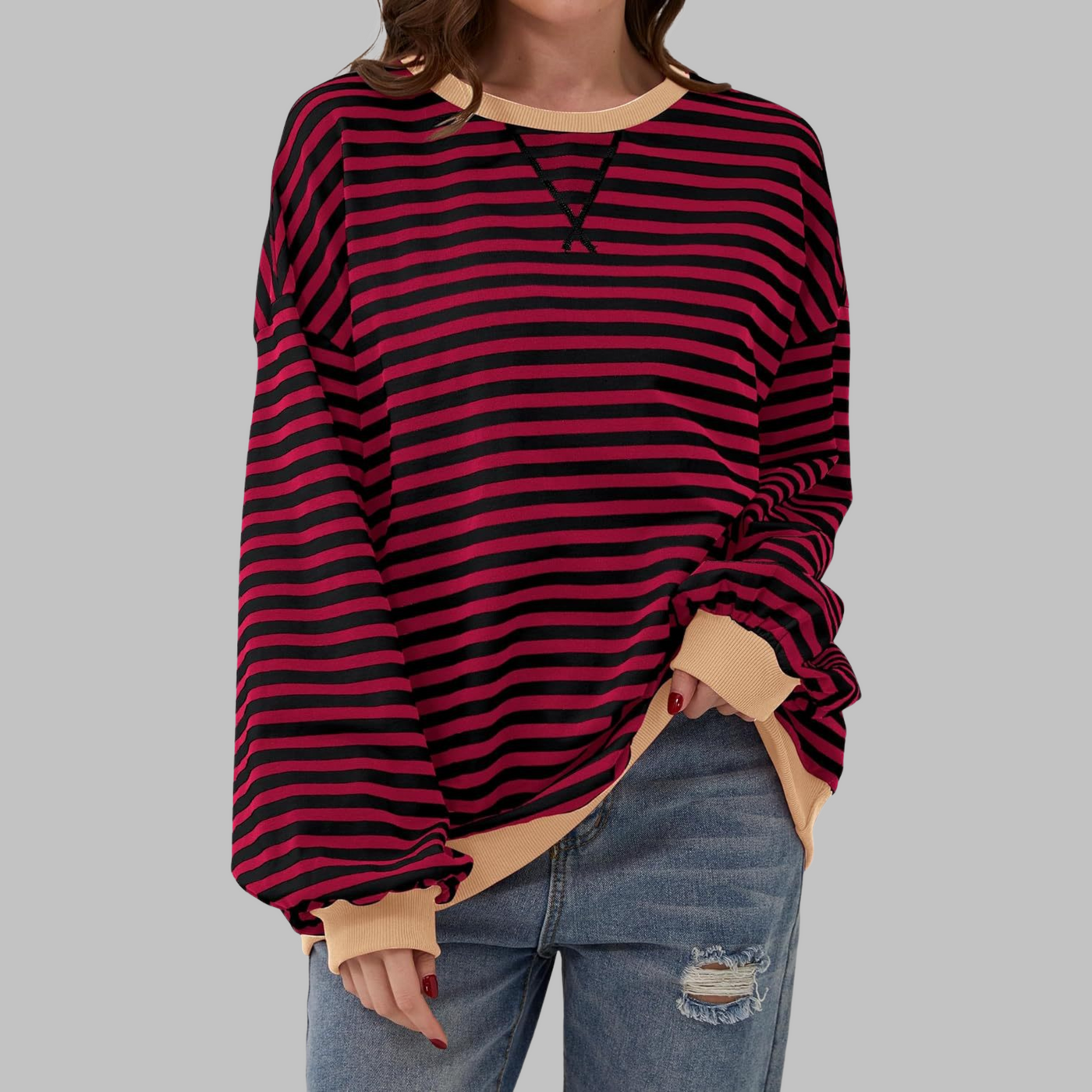 Chare - Casual Striped Sweatshirt