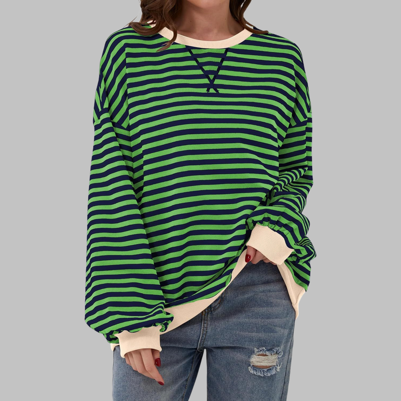Chare - Casual Striped Sweatshirt