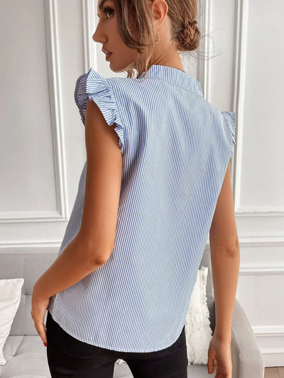 Emily - Ruffled Striped Blouse