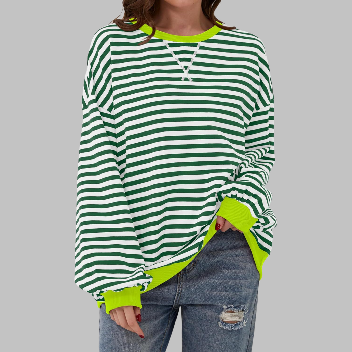 Chare - Casual Striped Sweatshirt