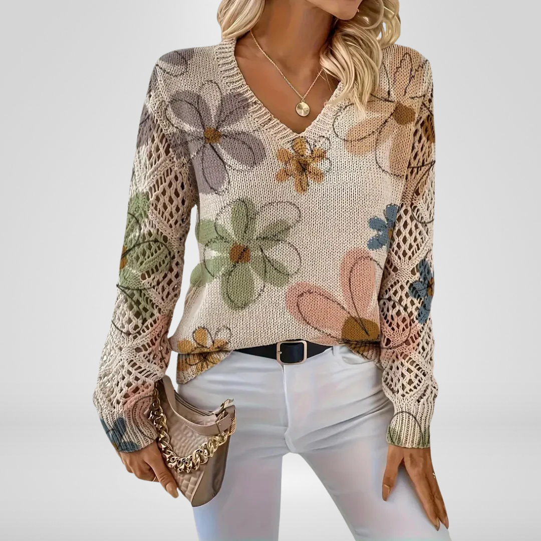 Ada - Floral Knit Sweater
