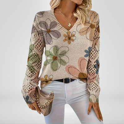 Ada - Floral Knit Sweater