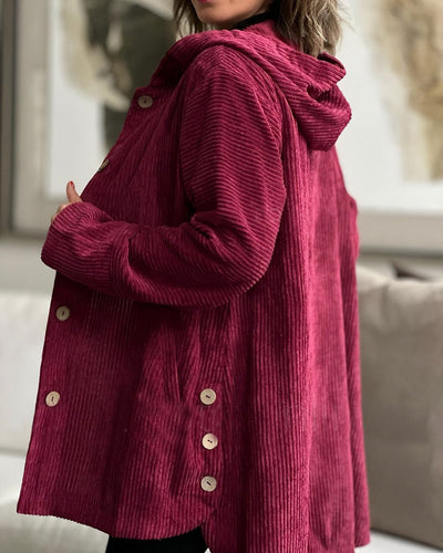 Audrey - Cozy Corduroy Hooded Jacket