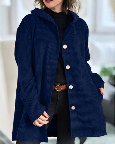 Audrey - Cozy Corduroy Hooded Jacket