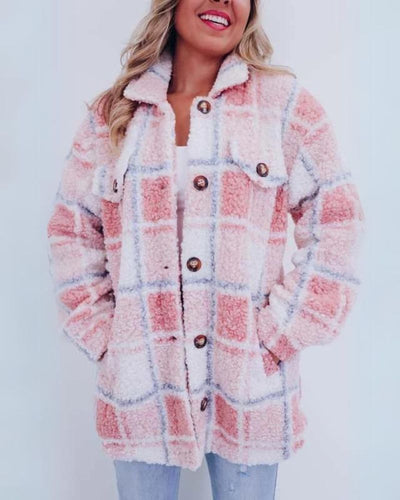 Grace - Fleece Plaid Jacket