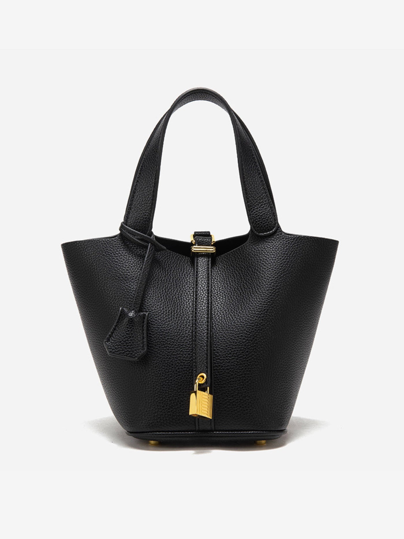 Glaiza | Sleek Gold-Lock Bucket Bag