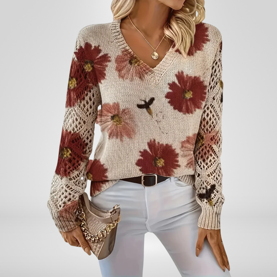 Ada - Floral Knit Sweater