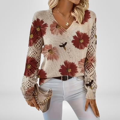 Ada - Floral Knit Sweater