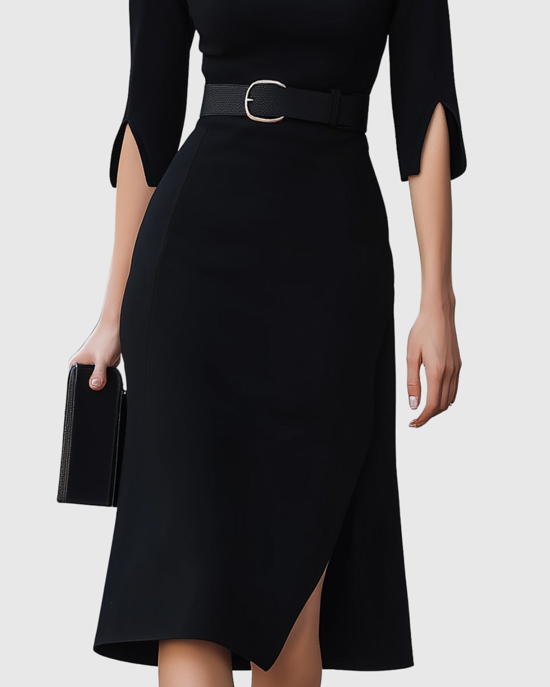 Blythewyn | Classic Black Midi Dress