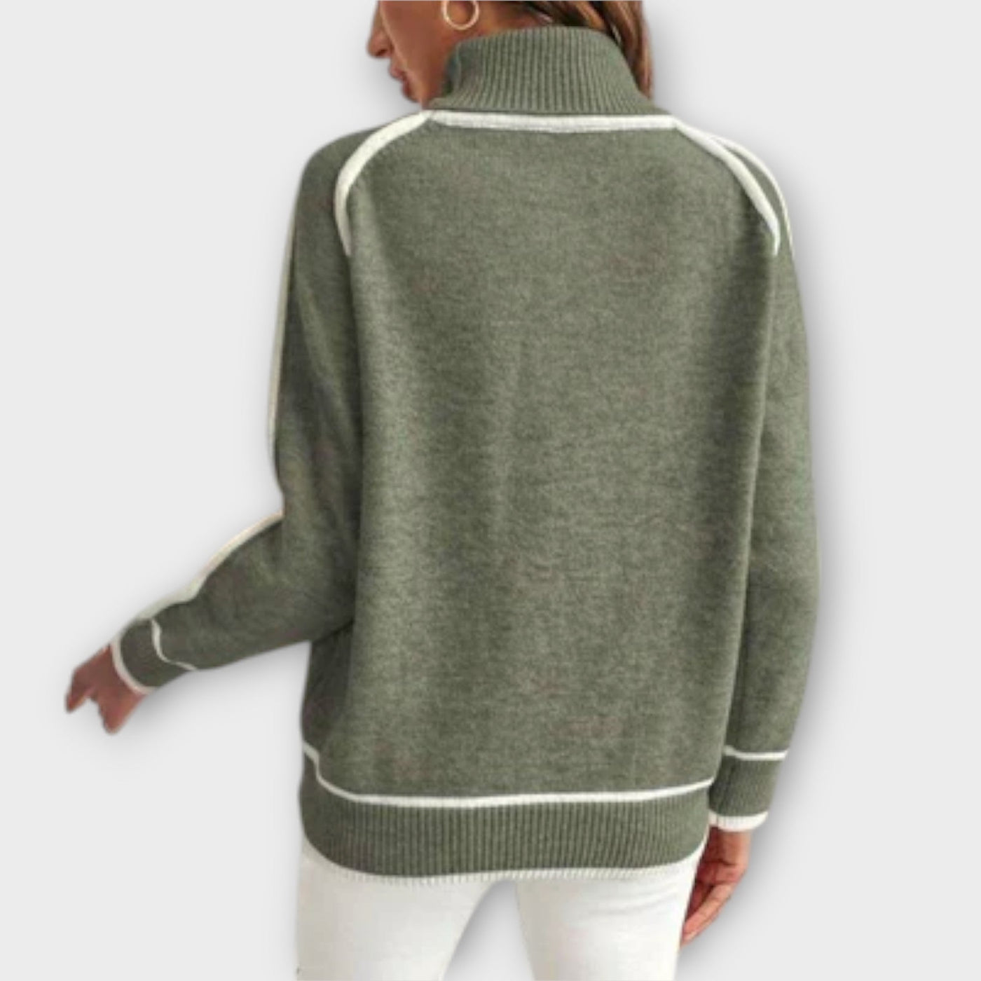 Nina - Elegant Olive Knit Sweater