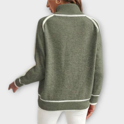 Nina - Elegant Olive Knit Sweater