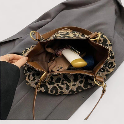 Sonia - Leopard Canvas Shopping Bag