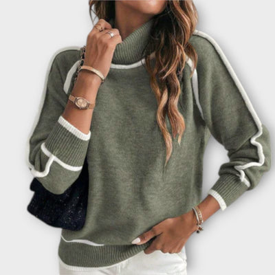 Nina - Elegant Olive Knit Sweater