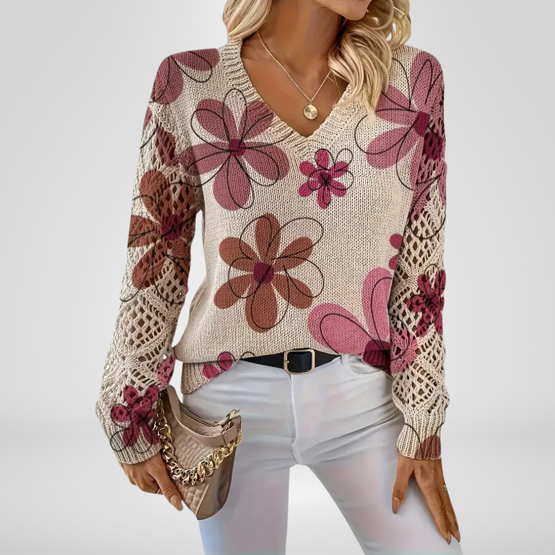 Ada - Floral Knit Sweater