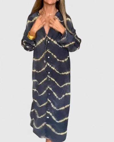 Lottie - Elegant Boho Striped Maxi Dress