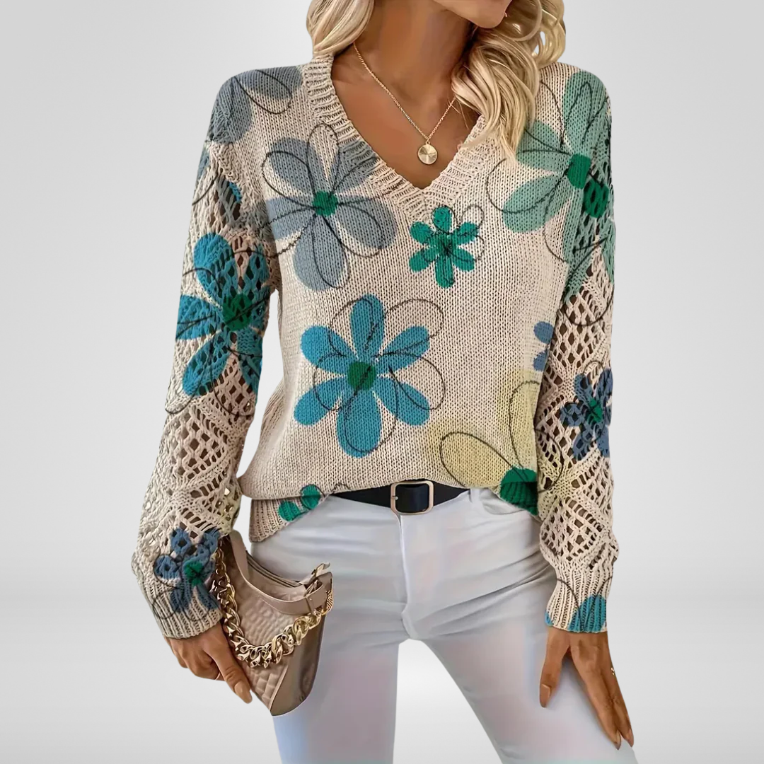 Ada - Floral Knit Sweater