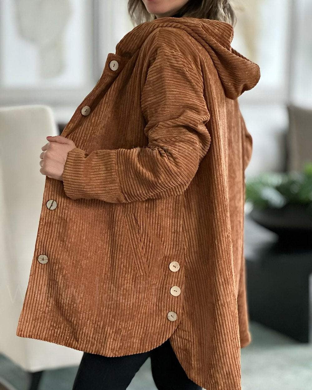 Audrey - Cozy Corduroy Hooded Jacket