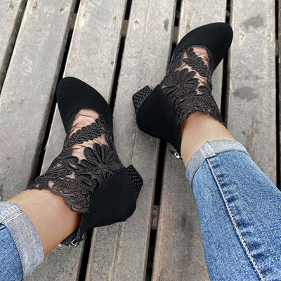 Virginia - Chic Lace Heeled Boots