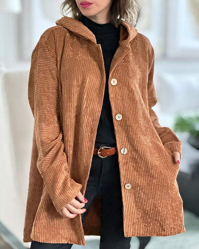 Audrey - Cozy Corduroy Hooded Jacket