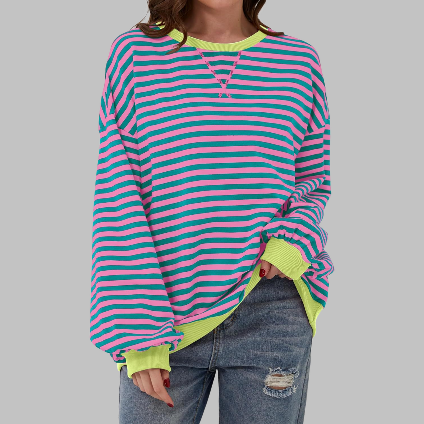 Chare - Casual Striped Sweatshirt