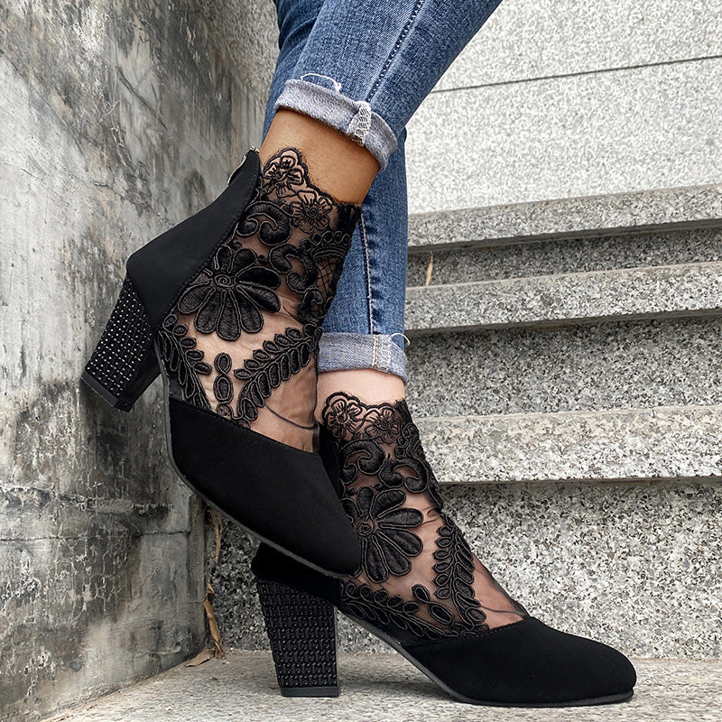 Virginia - Chic Lace Heeled Boots