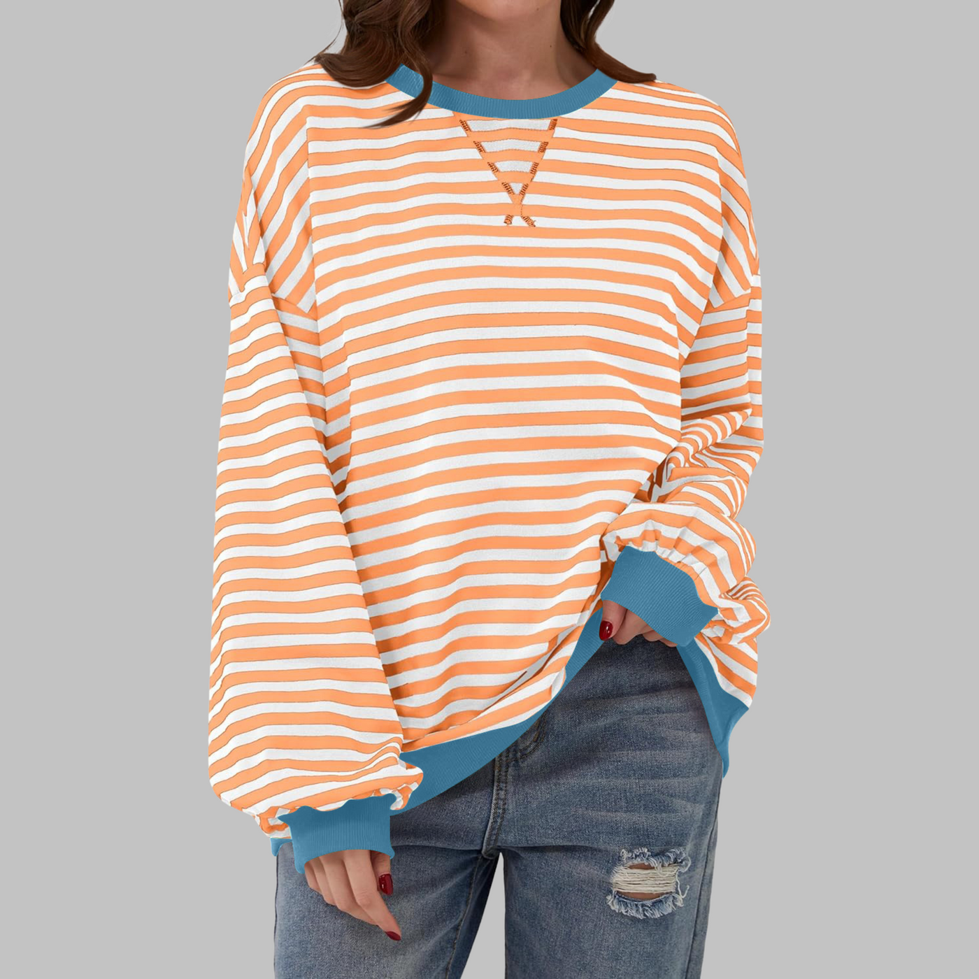 Chare - Casual Striped Sweatshirt