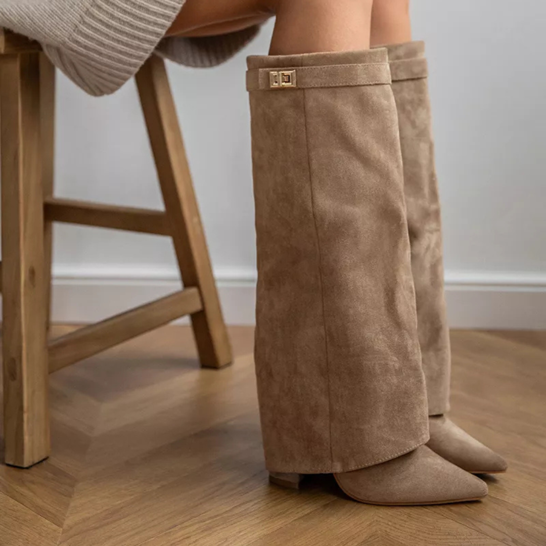 Emma - Khaki Suede Boots