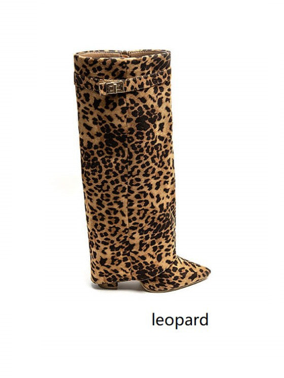 Julia - Leopard Suede Boots