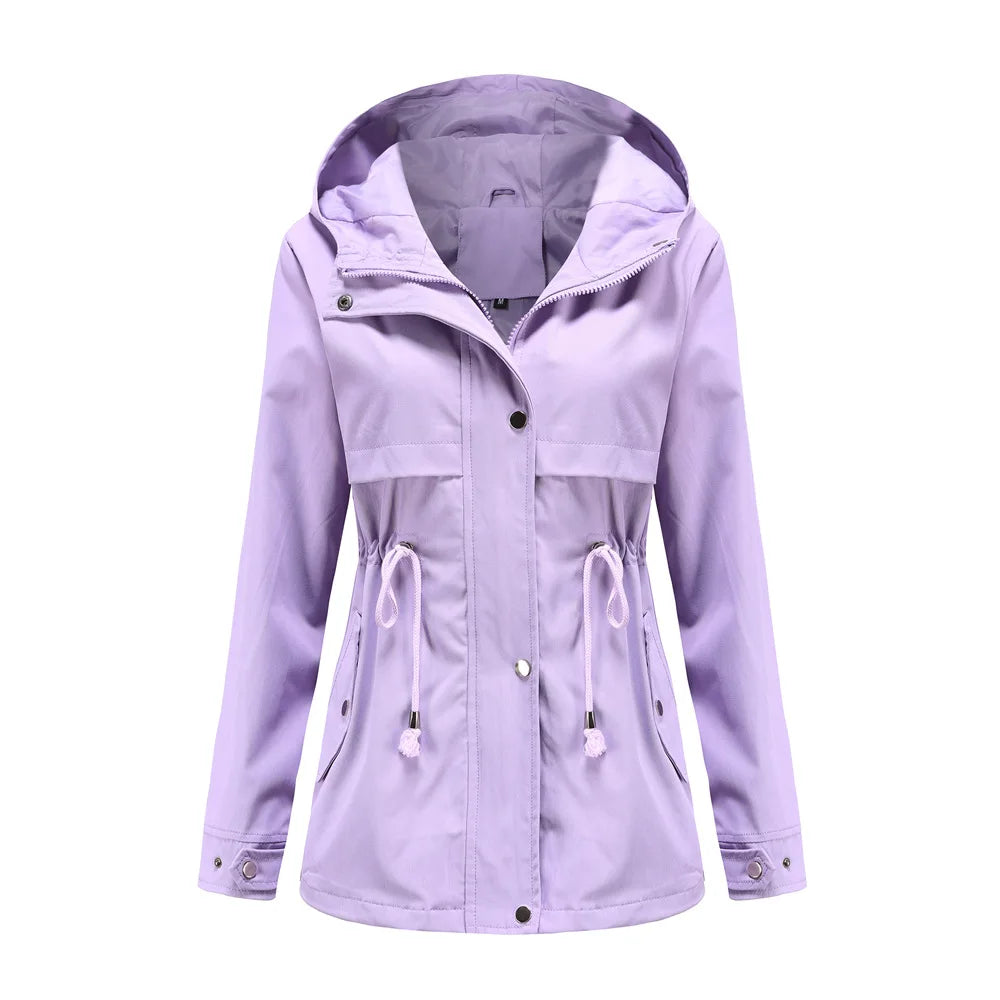 Lydia - Hooded Windbreaker Waterproof Coat