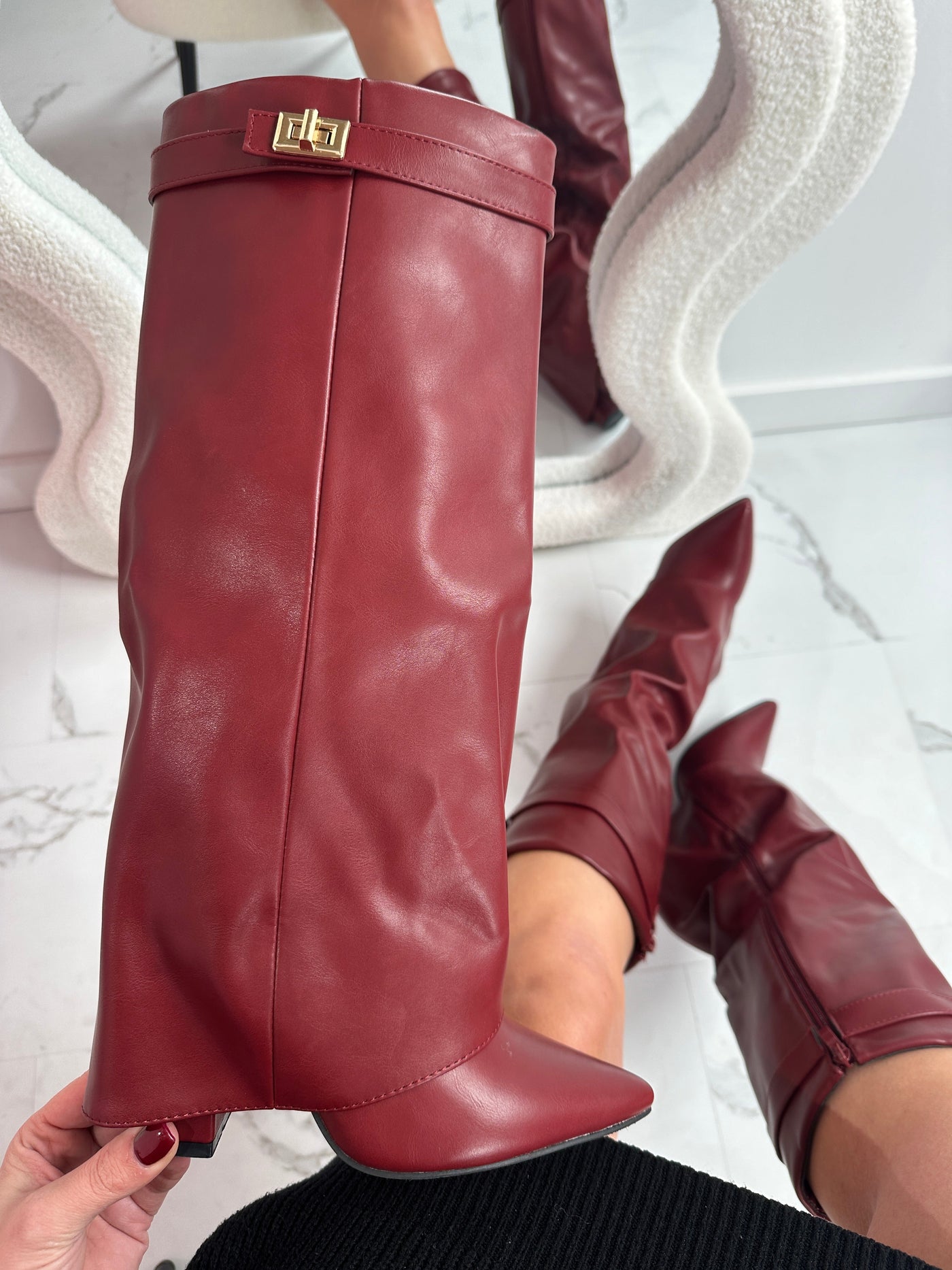 Sarah - Burgundy Boots