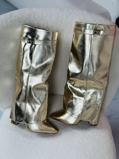 Carole - Gold Boots