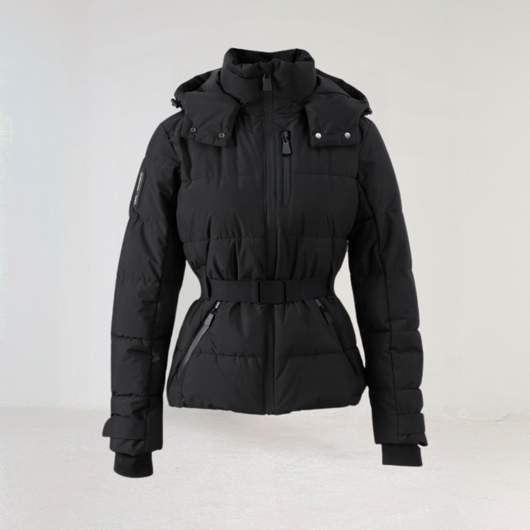 Georgia - Premium Insulated Black Ski Jacket
