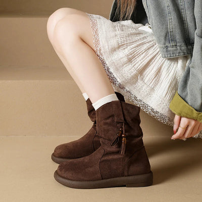 Eleanor – Retro Suede Ankle Boots