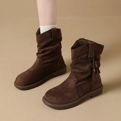 Evelyn – Retro Suede Ankle Boots
