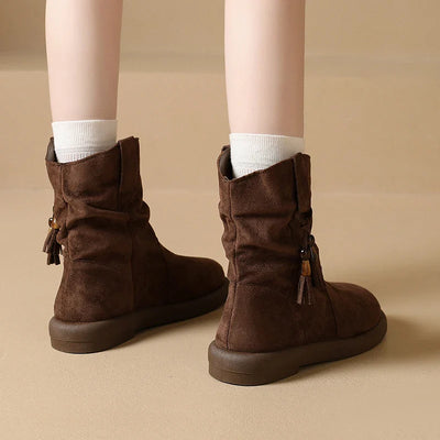 Evelyn – Retro Suede Ankle Boots