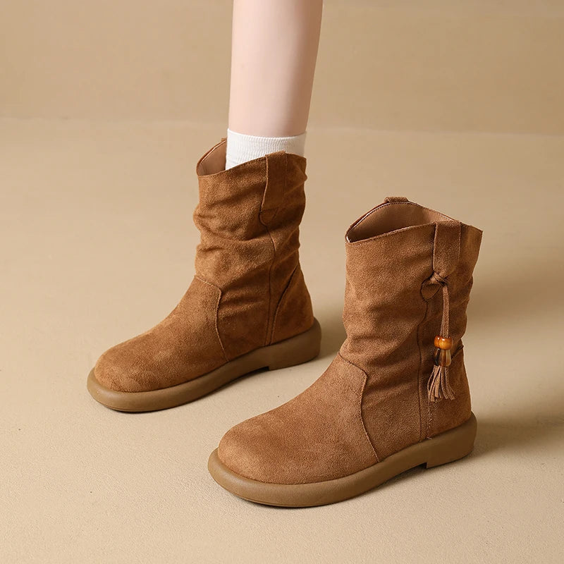Evelyn – Retro Suede Ankle Boots