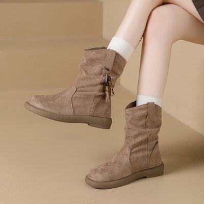 Evelyn – Retro Suede Ankle Boots