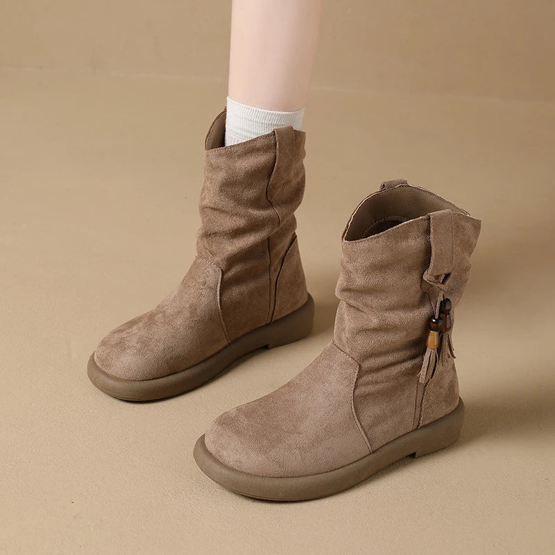 Evelyn – Retro Suede Ankle Boots