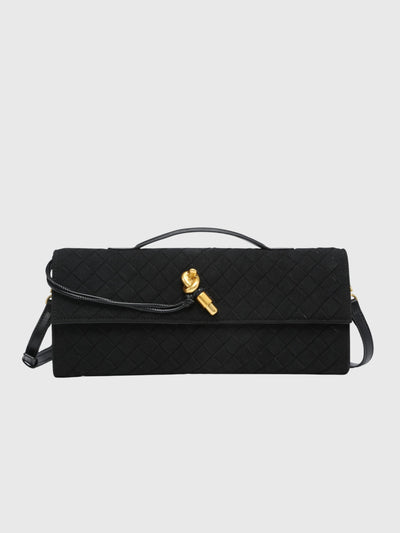 Cherry | Luxe Woven Suede Clutch