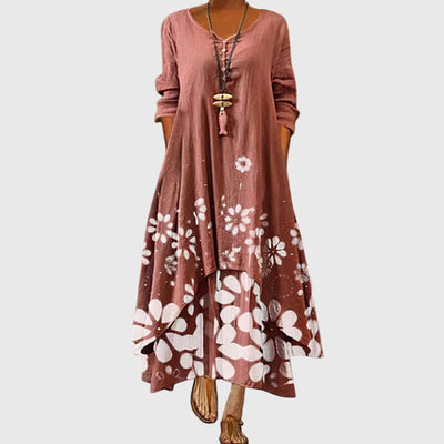 Alexandra - Ladies Summer Long Sleeve Printed Maxi Dress