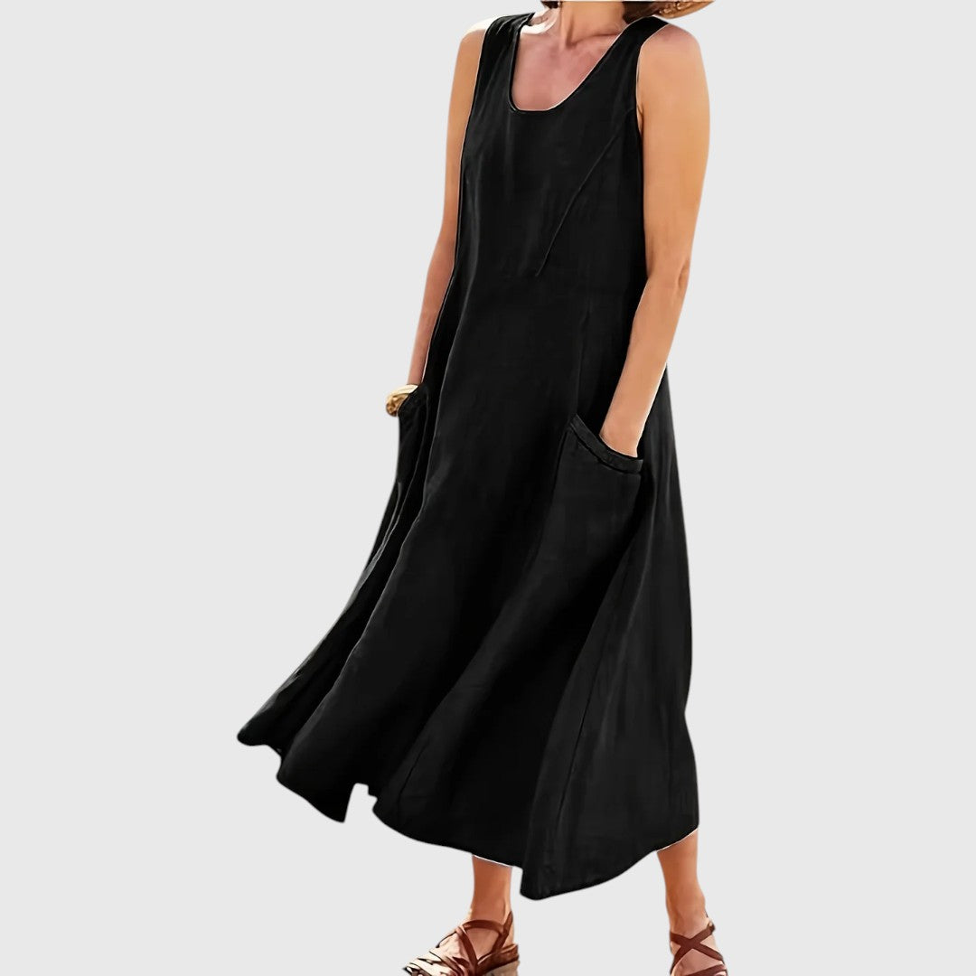 Shaun - Casual Sleeveless Dress with Pockets