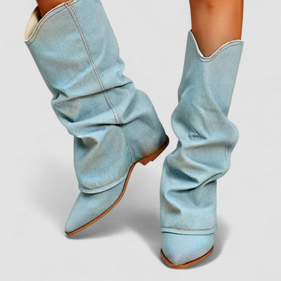 Louise - Denim Ankle Boots